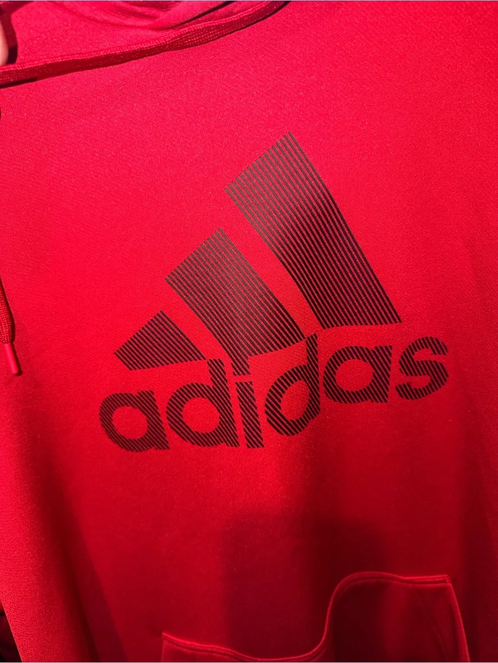 Adidas Men’s Red Logo Hoodie Sweater Size XL